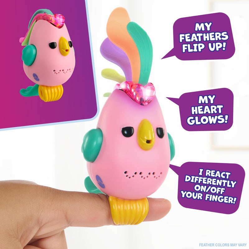 Fingerlings Sweet Tweets Interactive Bird - Record & Play Secret Messages, Includes 40+ Sounds & Reactions - Lionel (Blue) - Image 4